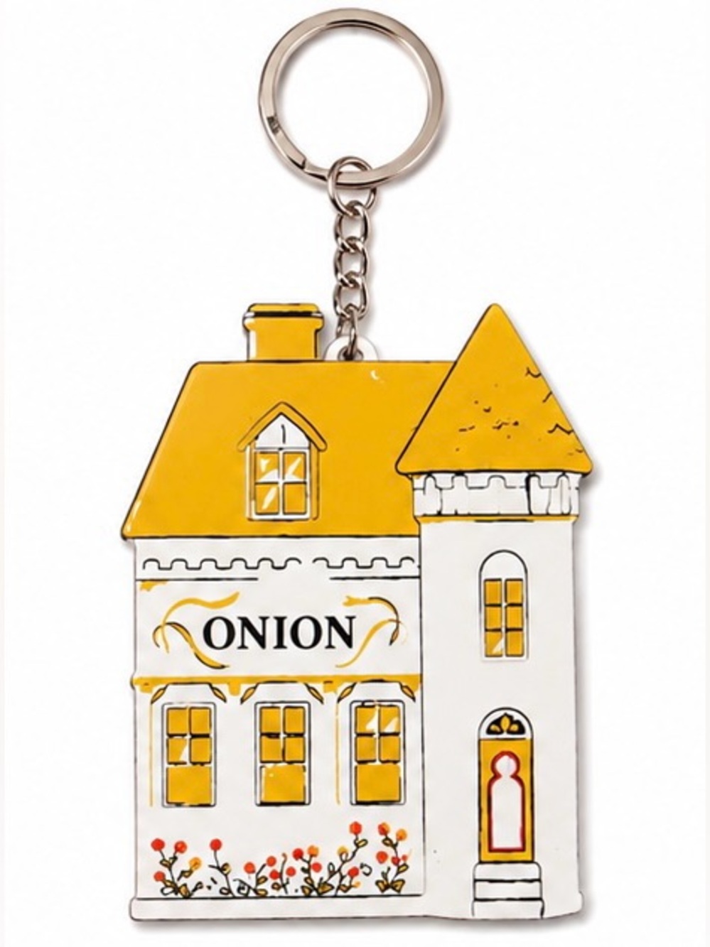 2/$25 Lenox Spice Village Inspired Onion House Keychain with Key Ring